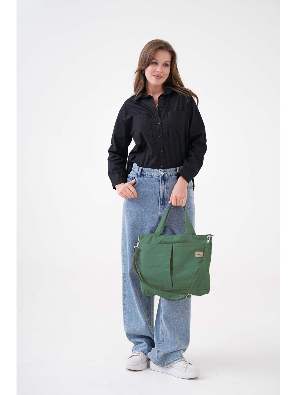 Bagg Çapraz Mint Yeşili Kanvas Çanta PL - 1