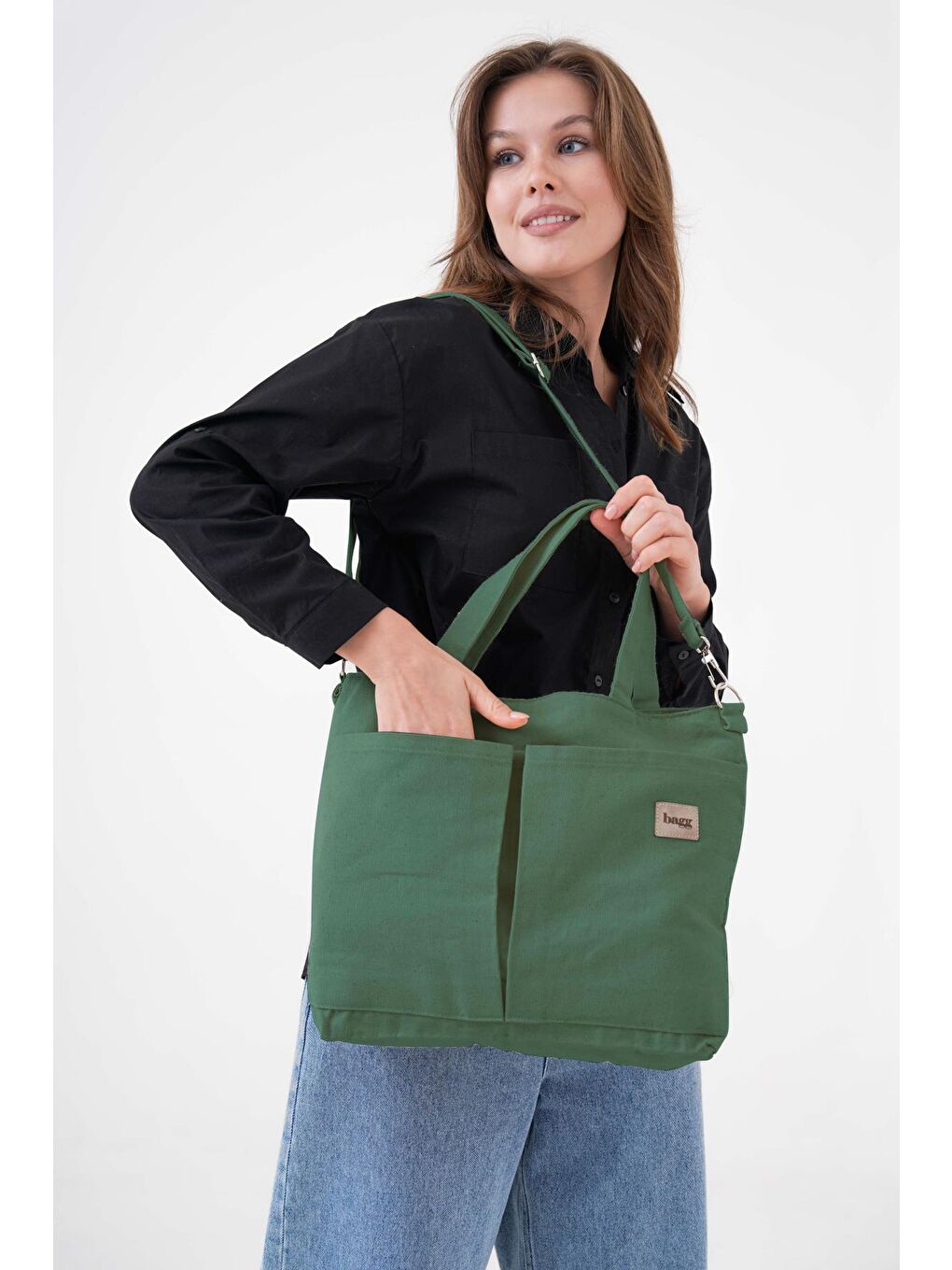 Bagg Çapraz Mint Yeşili Kanvas Çanta PL - 2