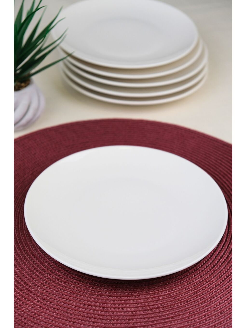 Ekru Porselen Chic Pasta Tabağı 20,50cm 6 LI-1