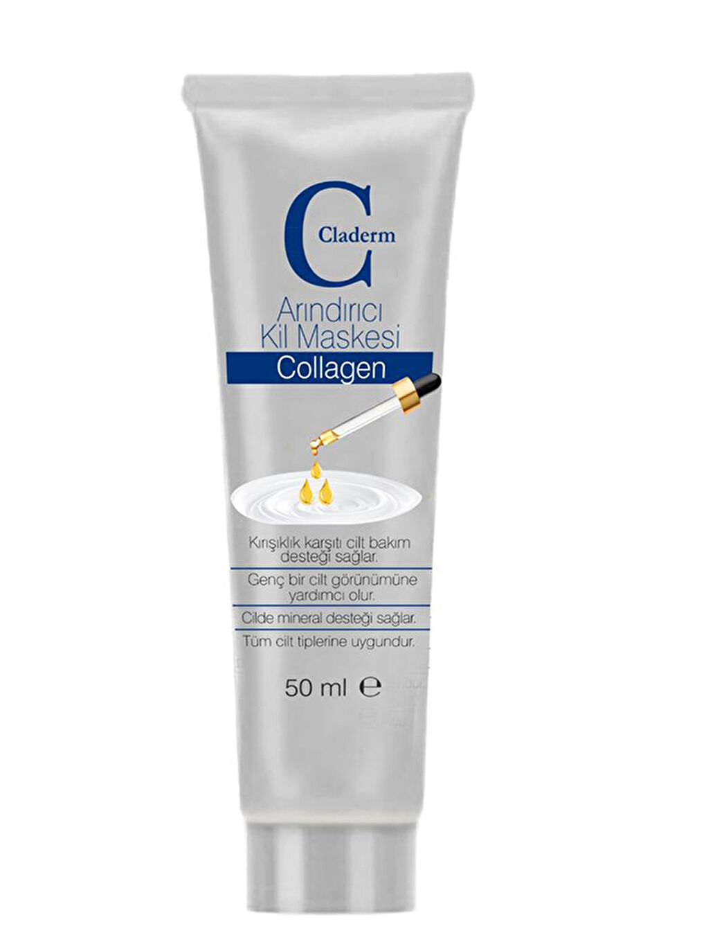 Claderm Beyaz-Açık Yeşil 50 ml Kil Maskesi – Collagen - 1