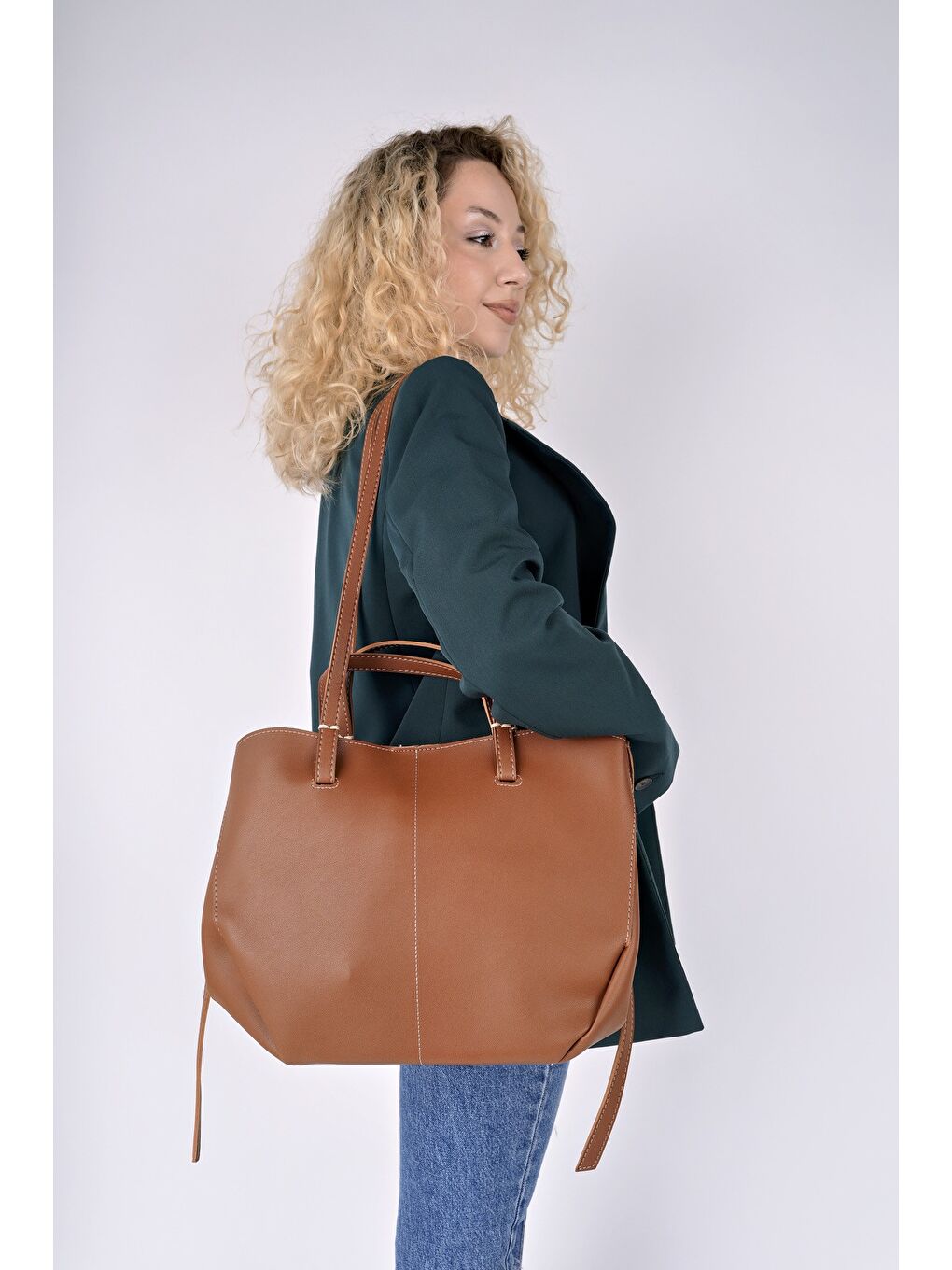 Kahverengi FARME Kadın Cüzdanlı El ve Omuz Çantası-1