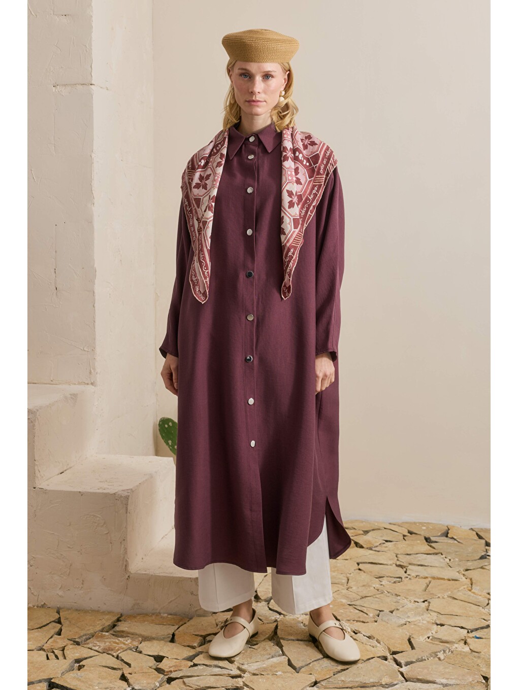 Midi Abaya Mürdüm-1