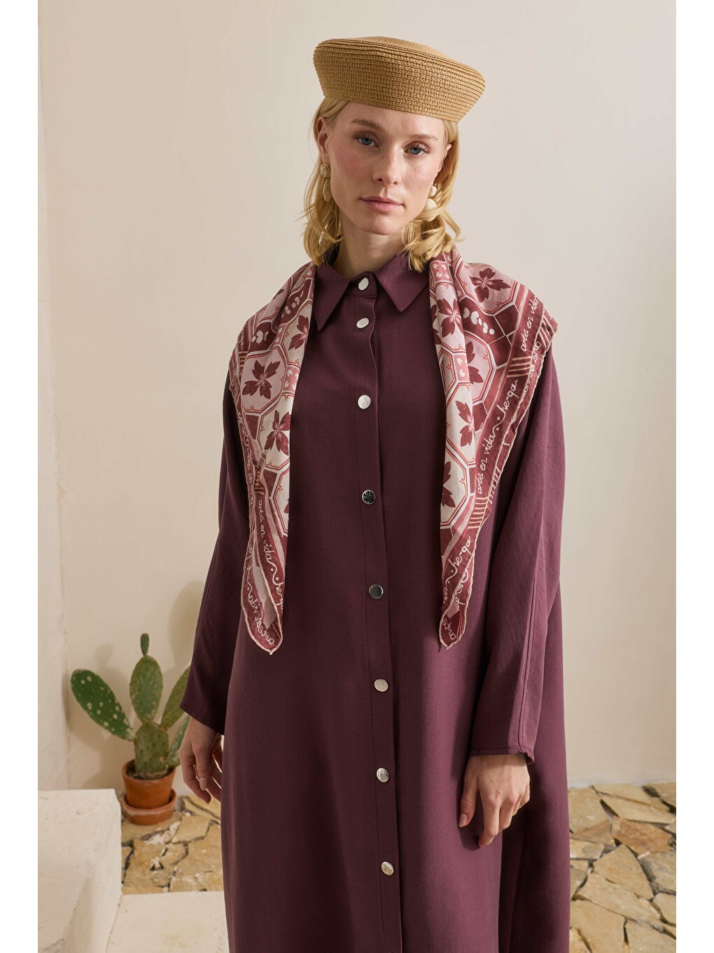Midi Abaya Mürdüm-2