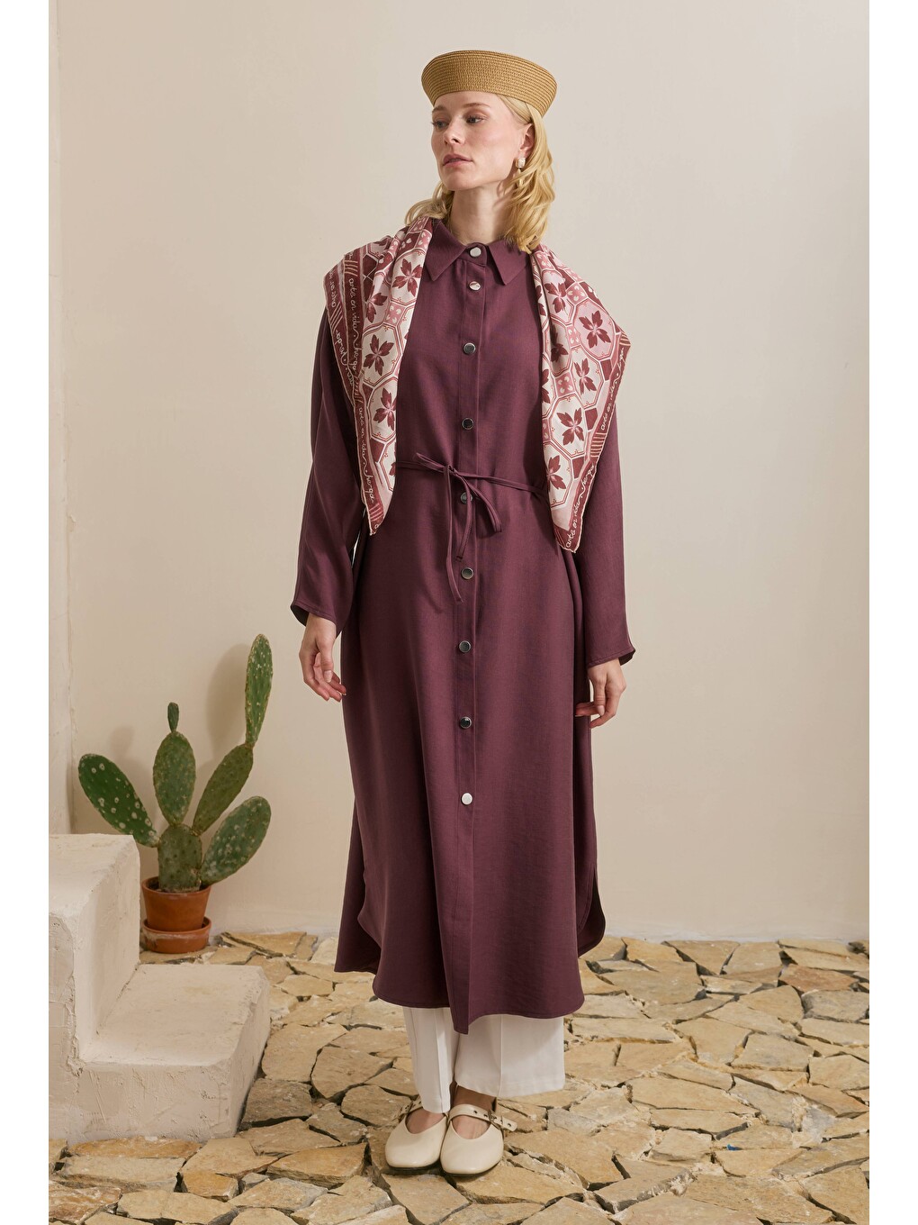 Midi Abaya Mürdüm-4