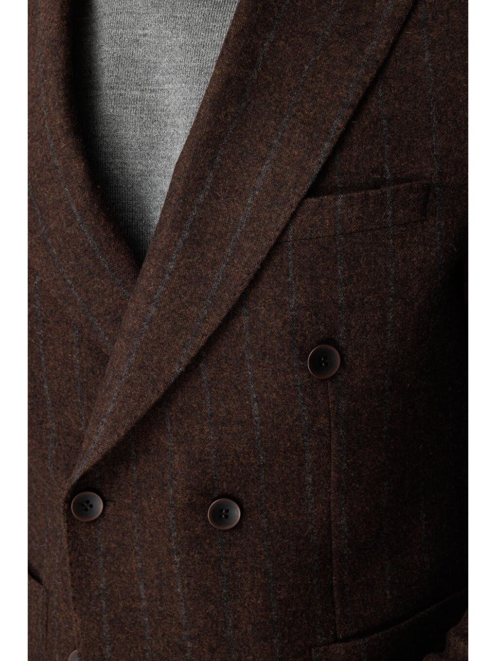 Kahverengi Erkek Kİremİt Slim Fit / Dar Kalıp Blazer Ceket-3
