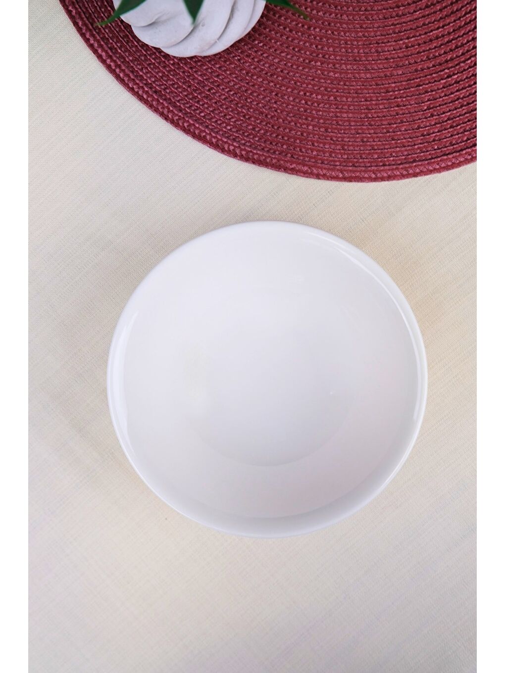 Ekru Porselen Chic Kase 16cm 420cc Tekli-1