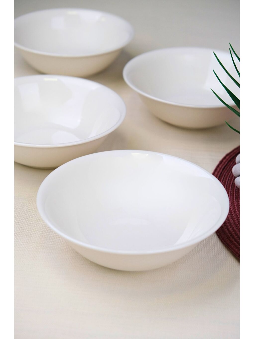 Ekru Porselen Chic Kase 16cm 420cc 4 LÜ-1