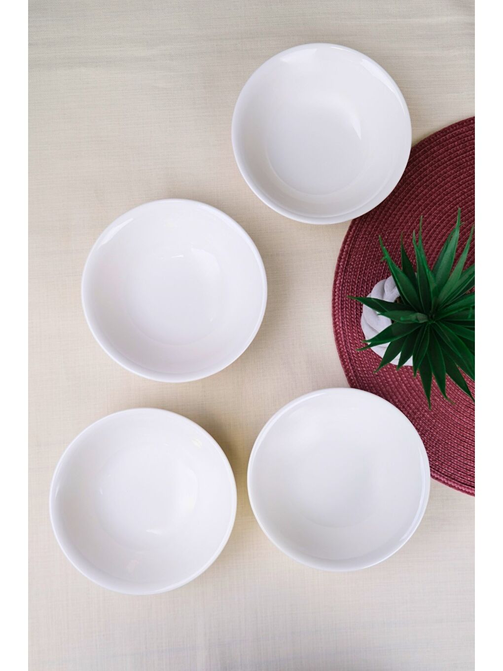 Ekru Porselen Chic Kase 16cm 420cc 4 LÜ-2