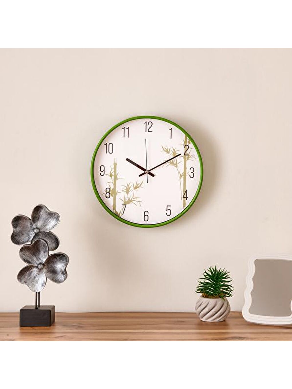 Deco Blad Duvar Saati - Yeşil - 30 cm