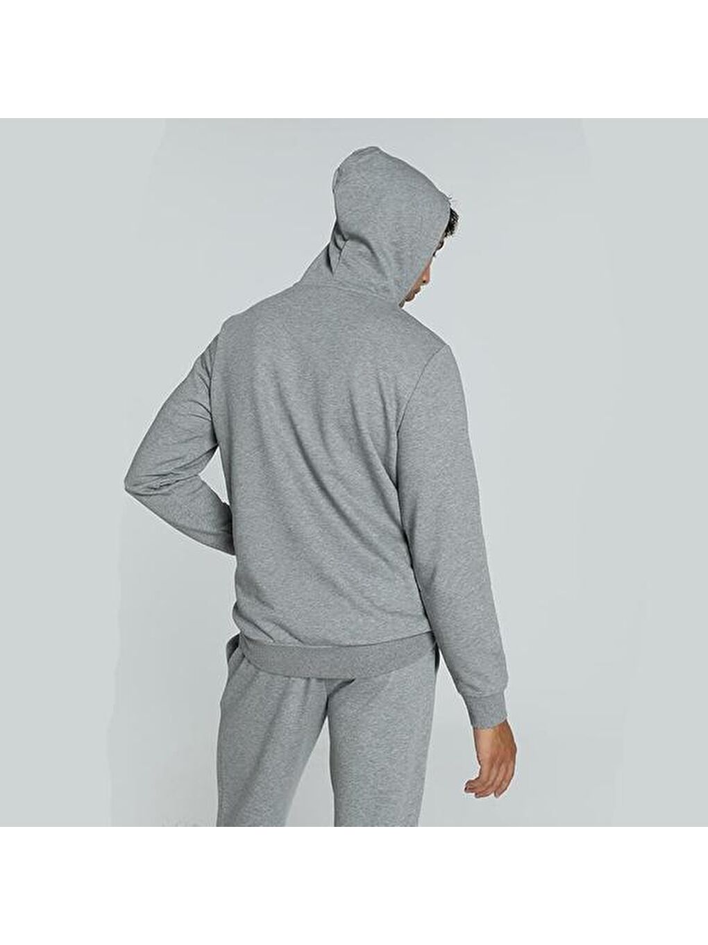 Essentials No 1 Logo Erkek Gri Kapüşonlu Sweatshirt-2