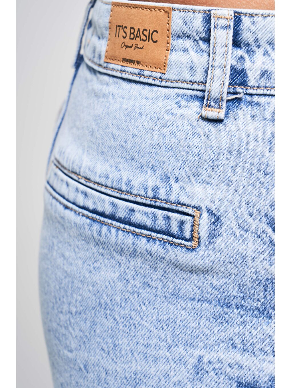 Mavi Kadın Ice Jean Rengi 11s5-3 Süper Mini Boy %100 Pamuk Denim Mini Şort-4