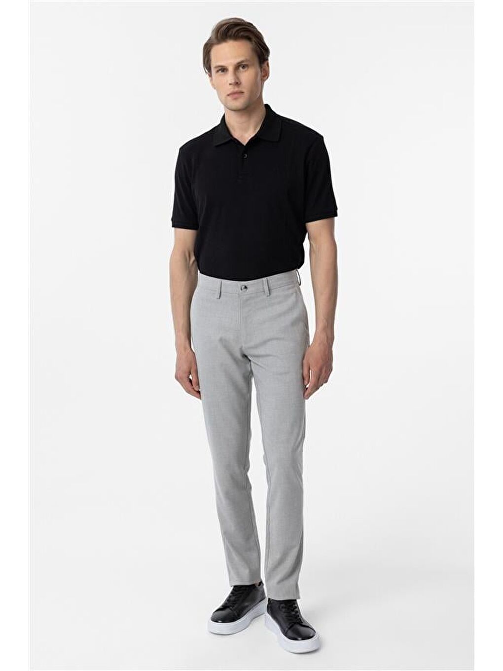 Gri Slim Desenli Pantolon