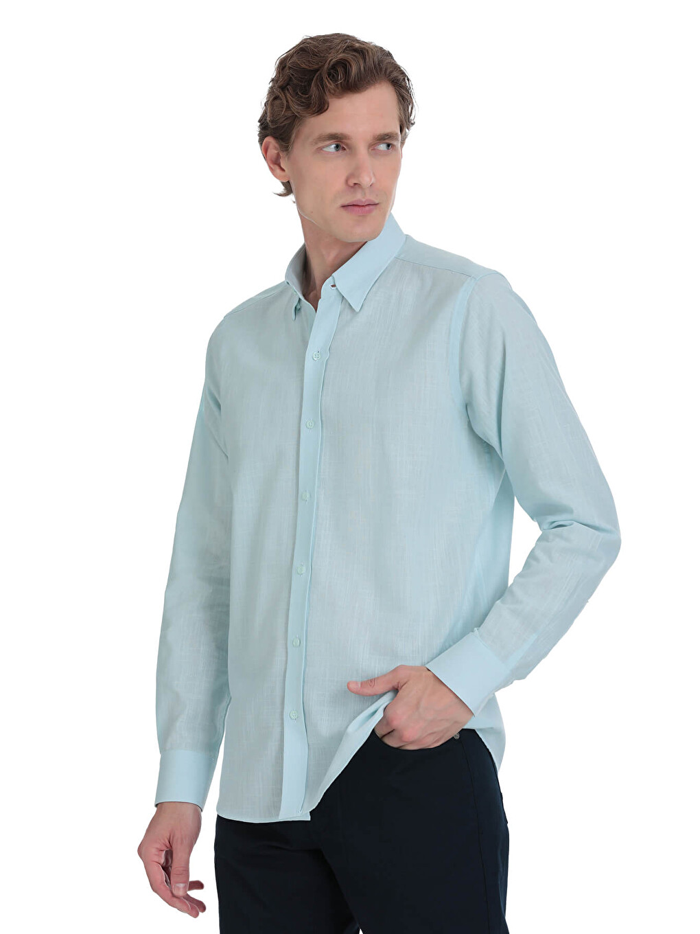 Mavi Comfort Fit Düğmeli Yaka 100% Pamuk Uzun Kollu Casual Gömlek