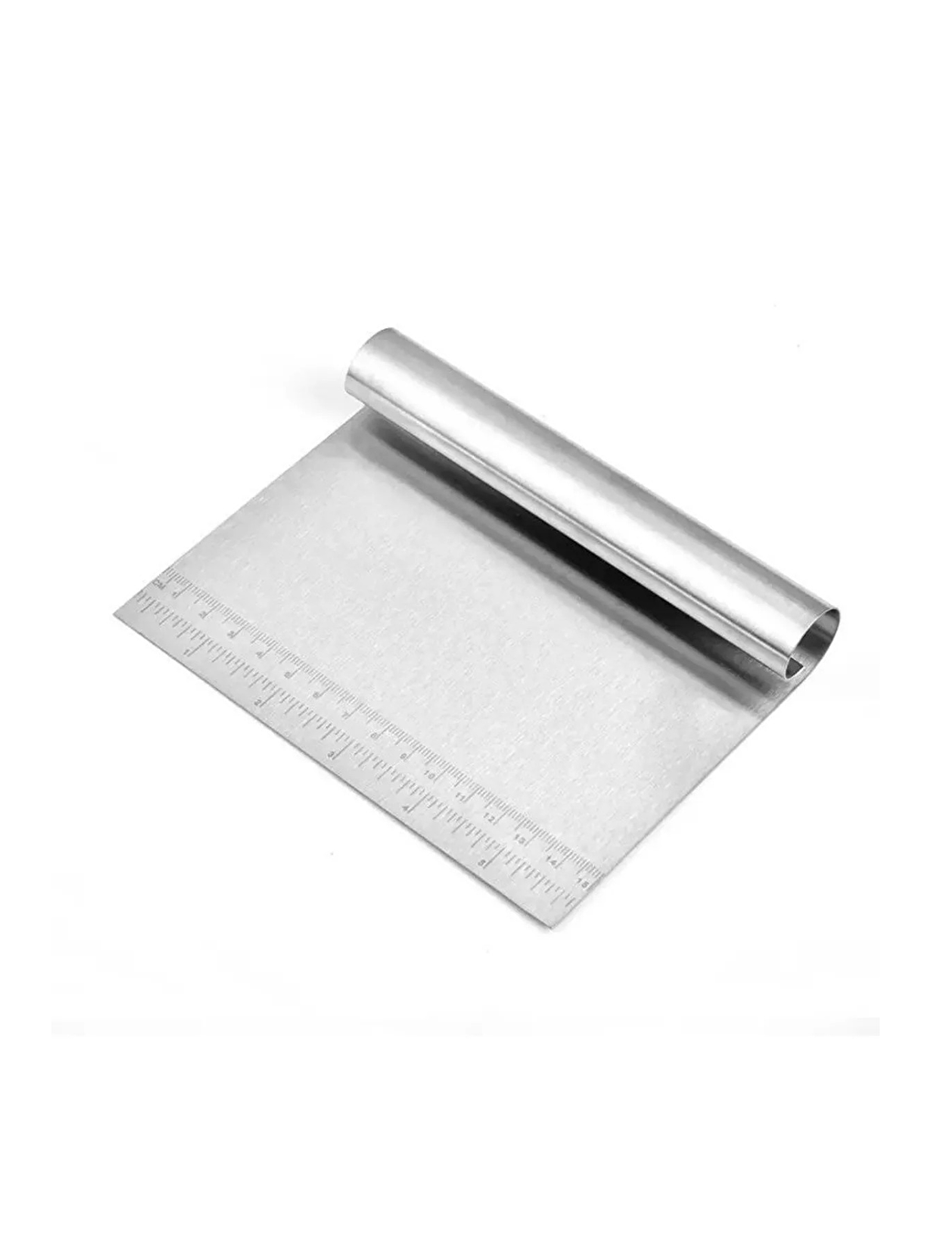 Pembe Silikon Ölçülü  Hamur Açma Matı 45x65 cm ve Çelik Hamur Kesme Spatulası-2