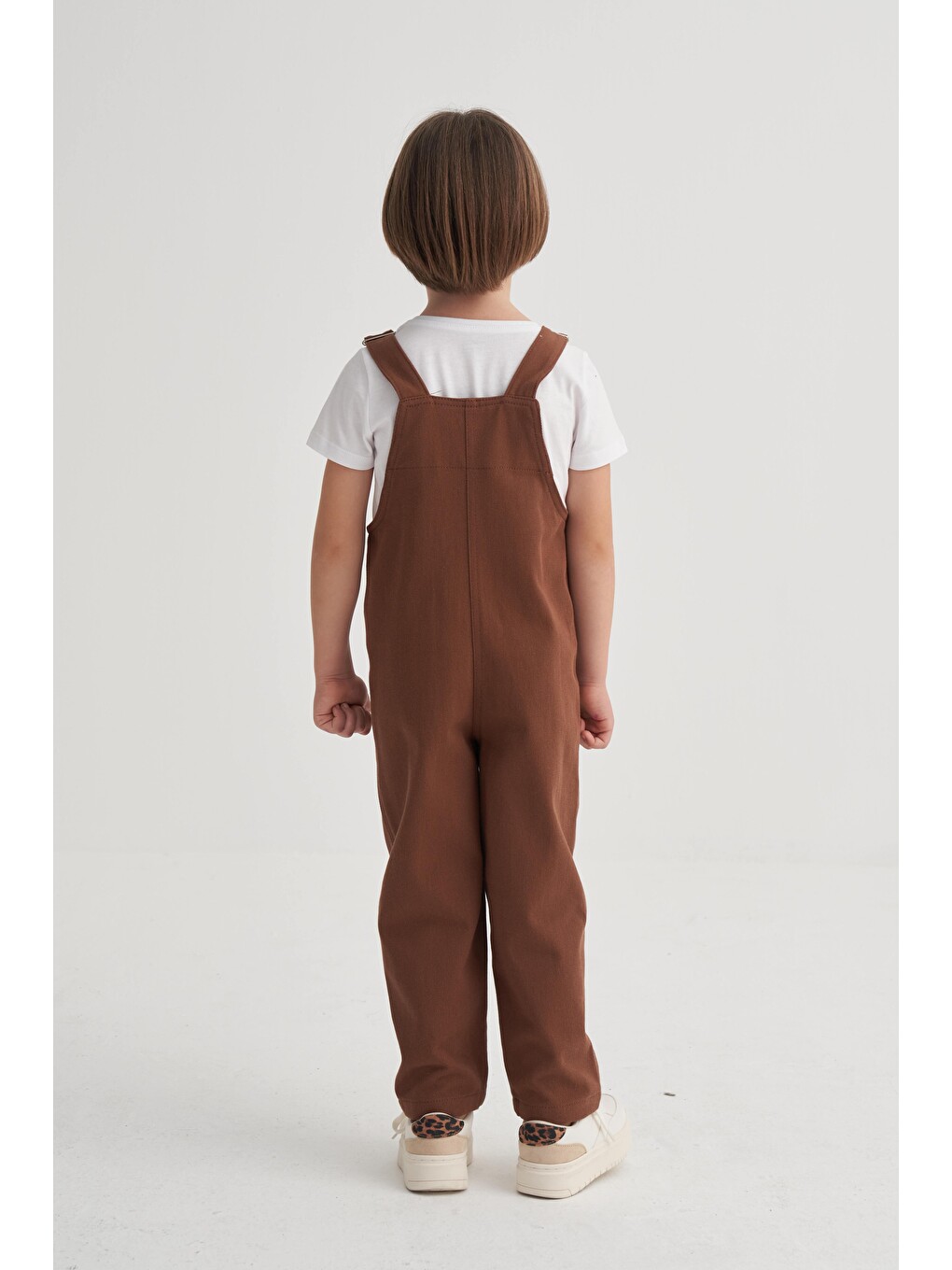 Kahverengi Gabardin Salopet 2-7 Yaş Kahve-1