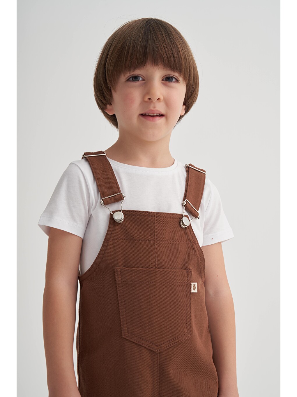 Kahverengi Gabardin Salopet 2-7 Yaş Kahve-2