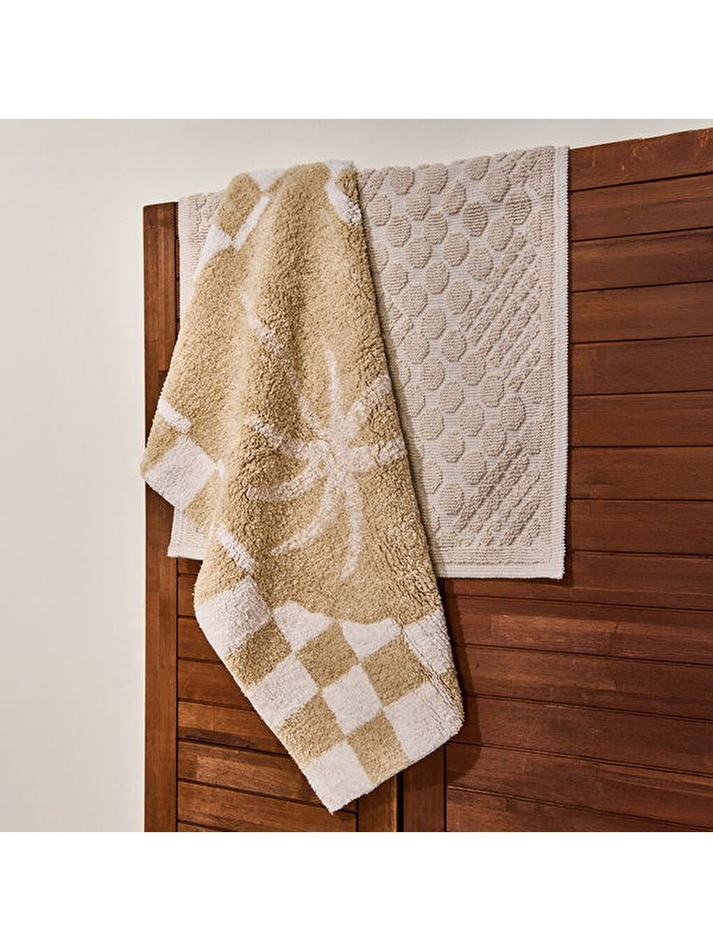 Soft Palm Tufting Banyo Paspası - Bej - 60x90 cm-1