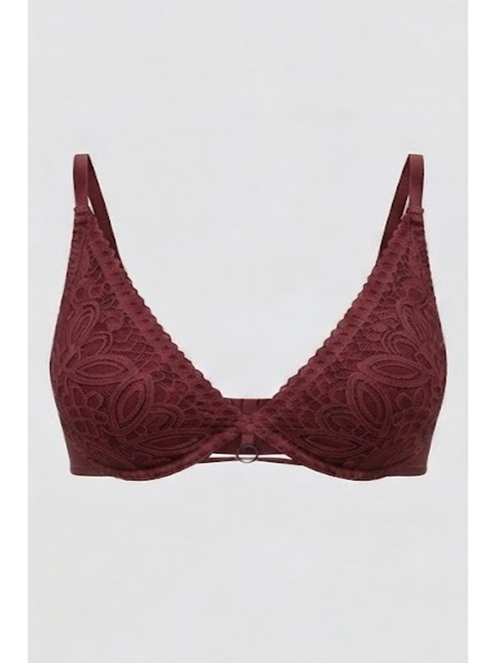 Dolgusuz Dantel Detaylı Sütyen C18340 Bordo