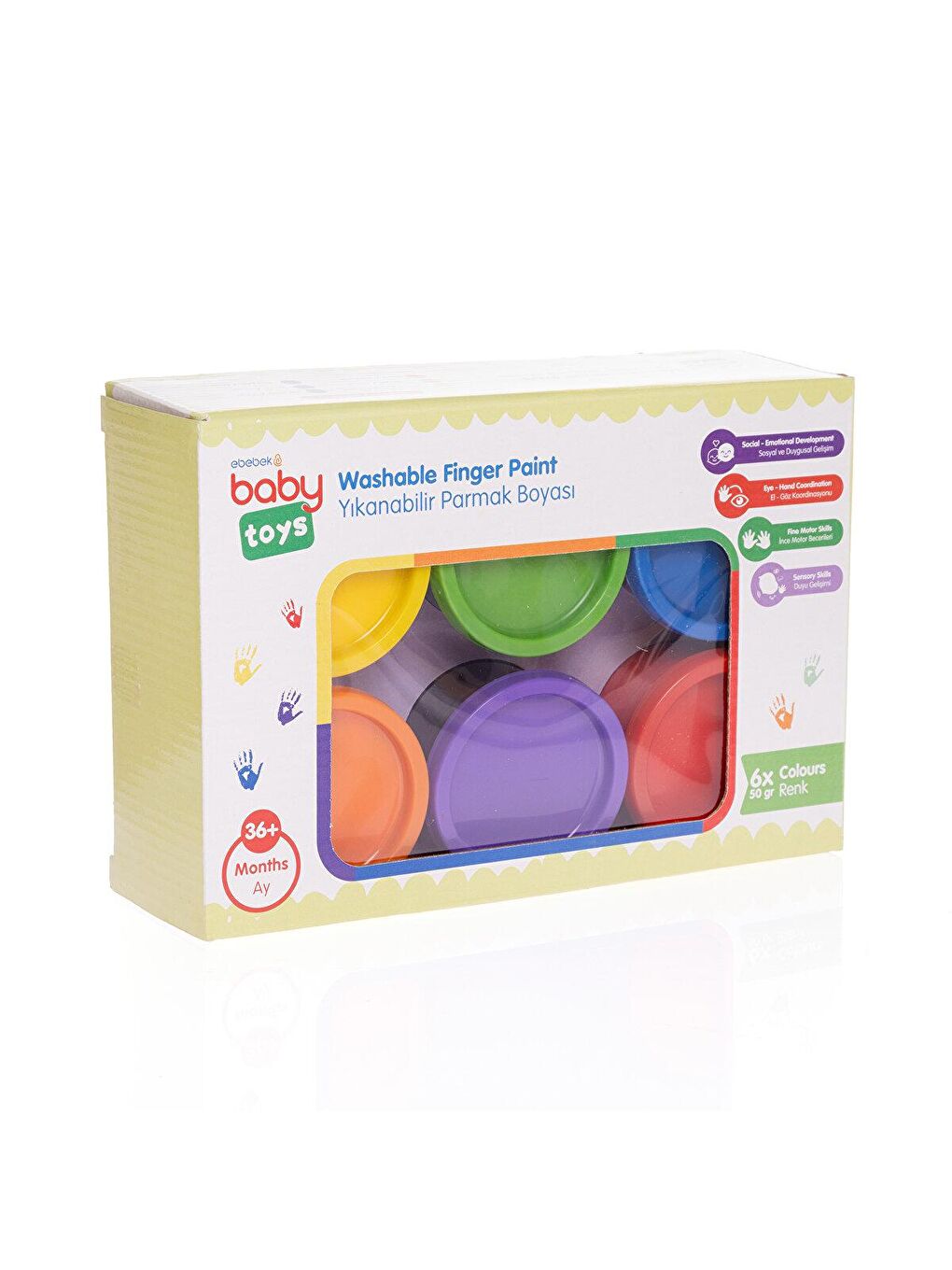 Baby Toys Karışık parmak boyası - 6 renkx50 gr