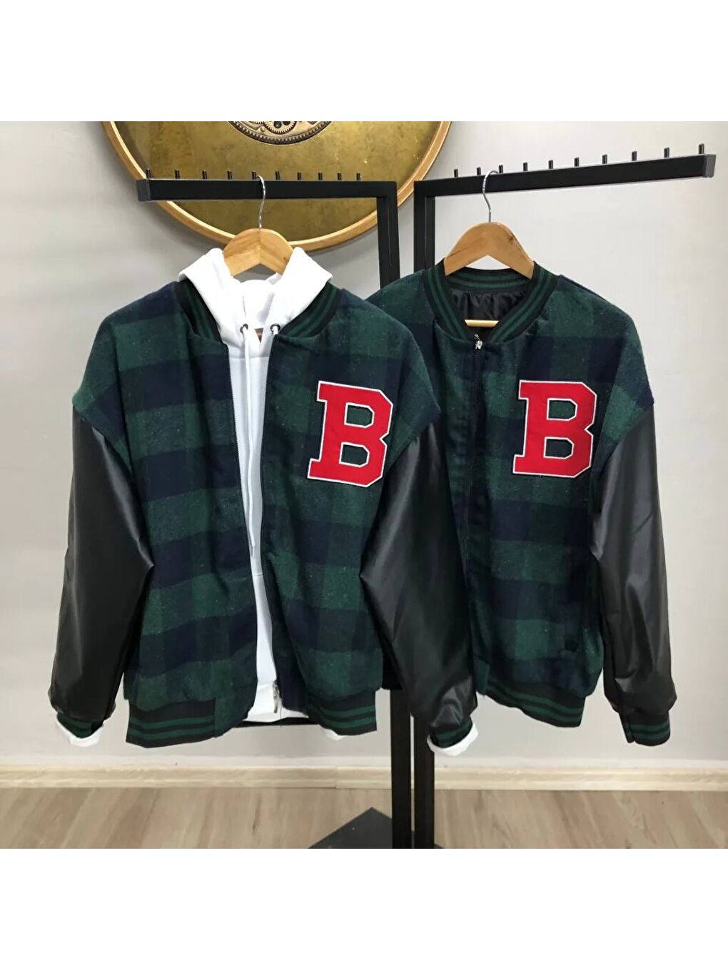 Erkek Pötikare Desen Nakışlı Kolej Ceket - Haki-2