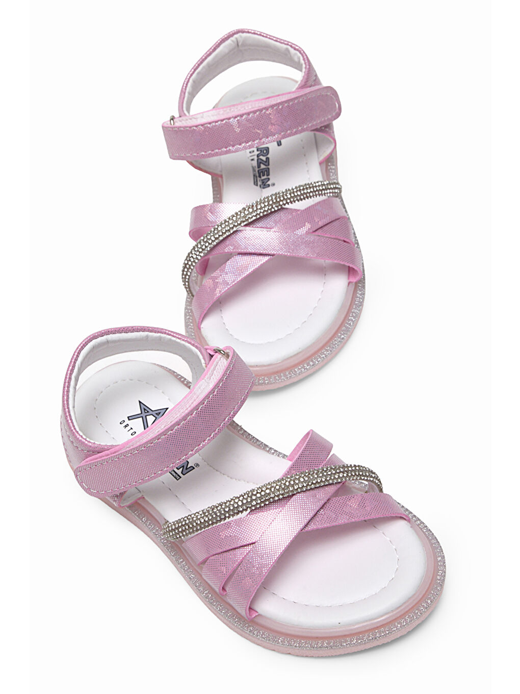 Çocuk Unisex Pembe Çoçuk Çarpraz Bağlı Sandalet