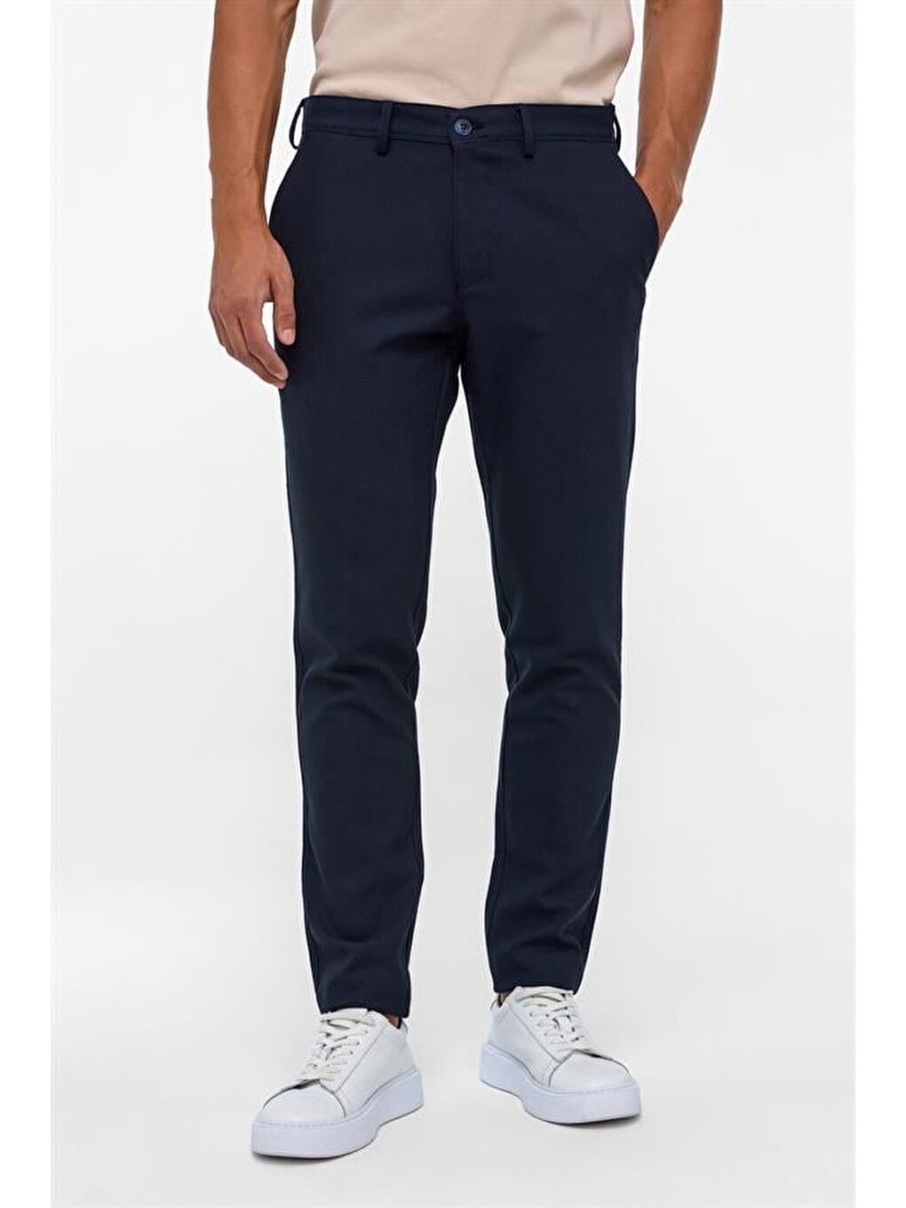 Lacivert Slim Desenli Pantolon-1