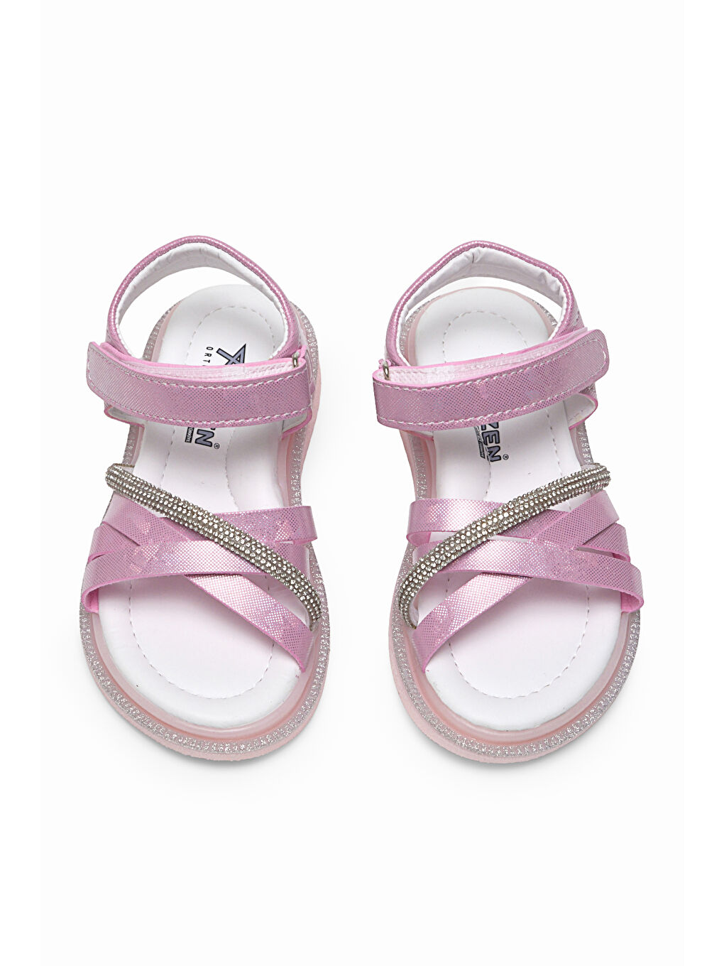 Çocuk Unisex Pembe Çoçuk Çarpraz Bağlı Sandalet-1