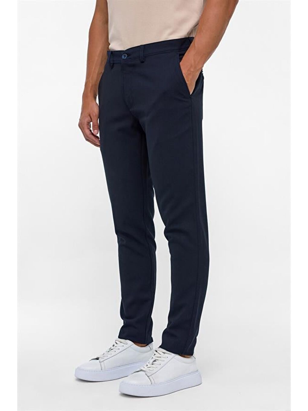 Lacivert Slim Desenli Pantolon-2