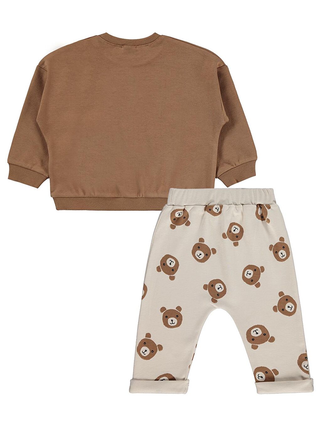 Baby Ayıcık Baskılı 6-18 Ay Takım - Bej 12-18 Ay-1