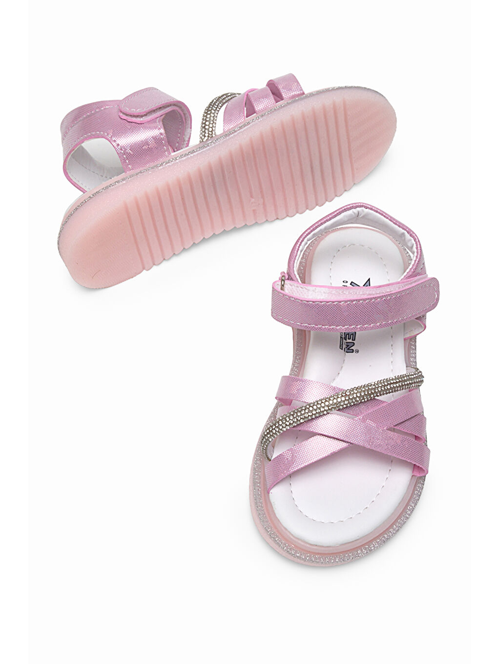 Çocuk Unisex Pembe Çoçuk Çarpraz Bağlı Sandalet-2