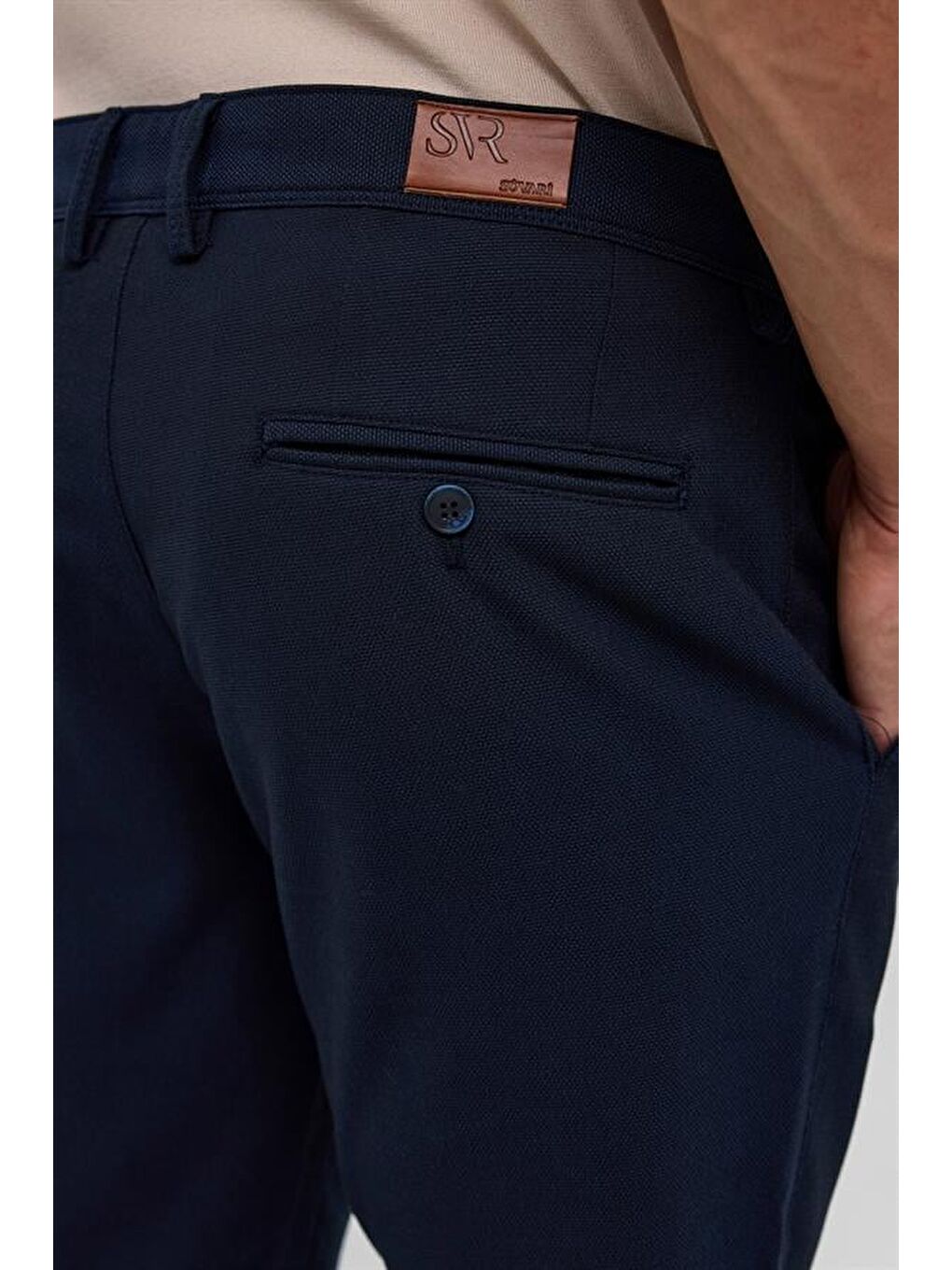 Lacivert Slim Desenli Pantolon-5