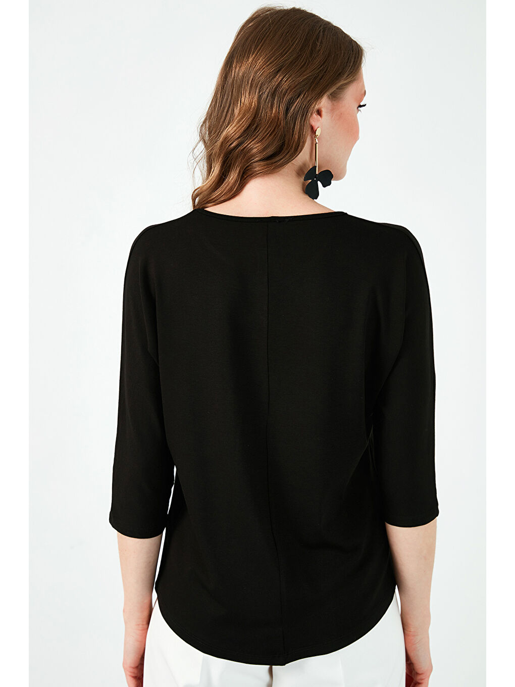 Siyah Standart Fit Bisiklet Yaka Truvakar Kol 2'li Paket Bluz 5861416YS2-4