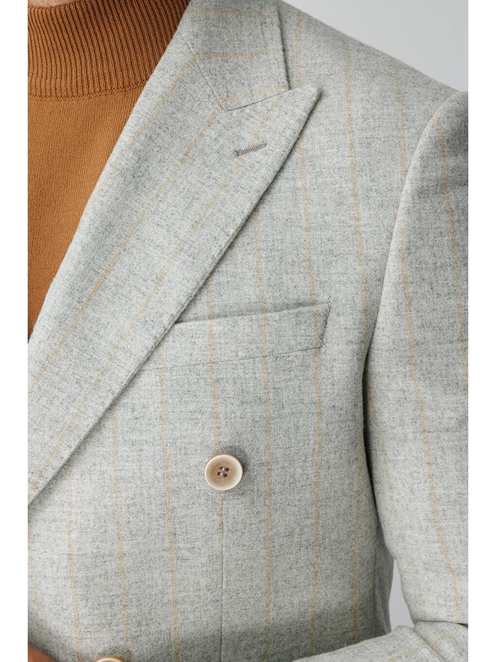 Gri Erkek Grİ Slim Fit / Dar Kalip Geniş Kirlangiç Ceket-3