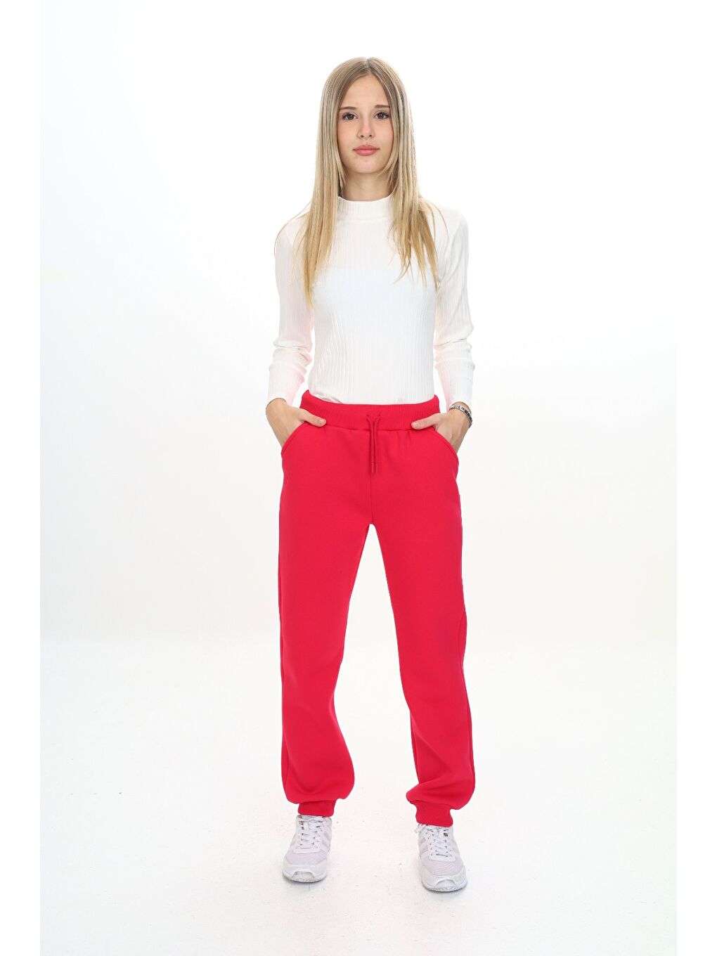 Fuşya Kız Çocuk Nakışlı Eşofman Alt