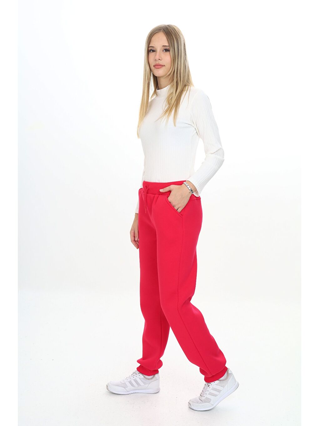 Fuşya Kız Çocuk Nakışlı Eşofman Alt-1