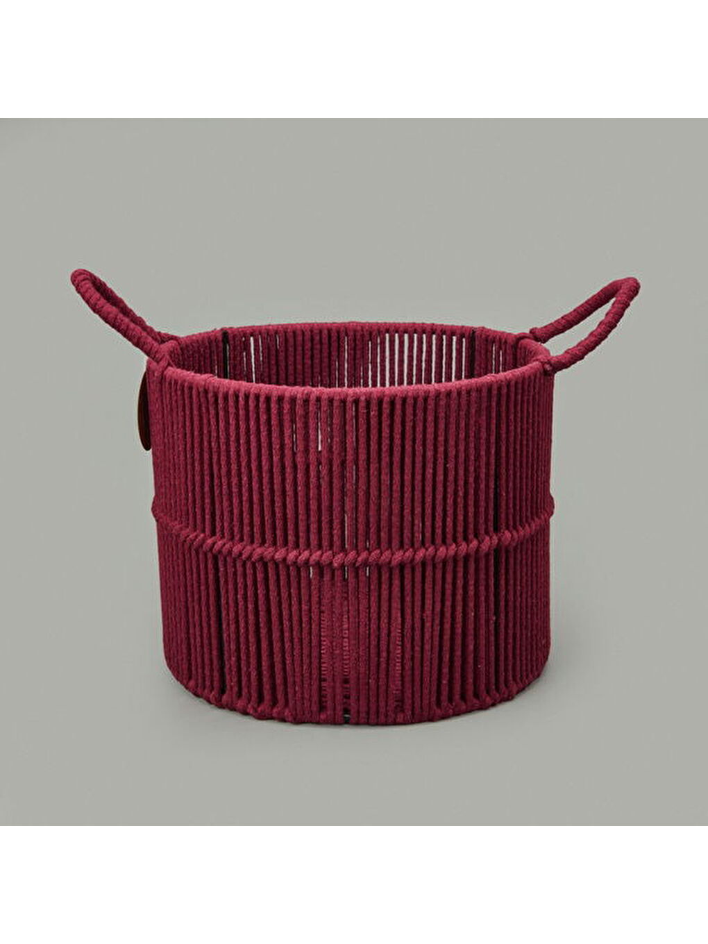 Earthy Hues Çok Amaçlı Küçük Dekoratif Sepet - Bordo - 25x20 cm