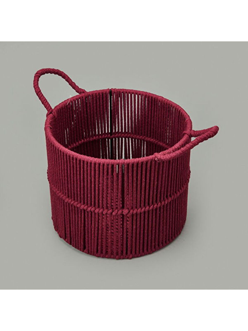 Earthy Hues Çok Amaçlı Küçük Dekoratif Sepet - Bordo - 25x20 cm-2