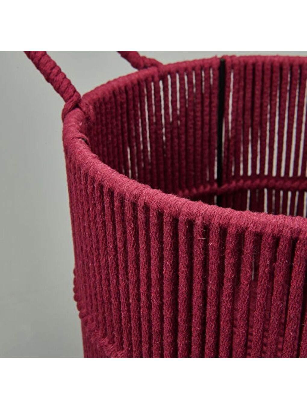 Earthy Hues Çok Amaçlı Küçük Dekoratif Sepet - Bordo - 25x20 cm-3