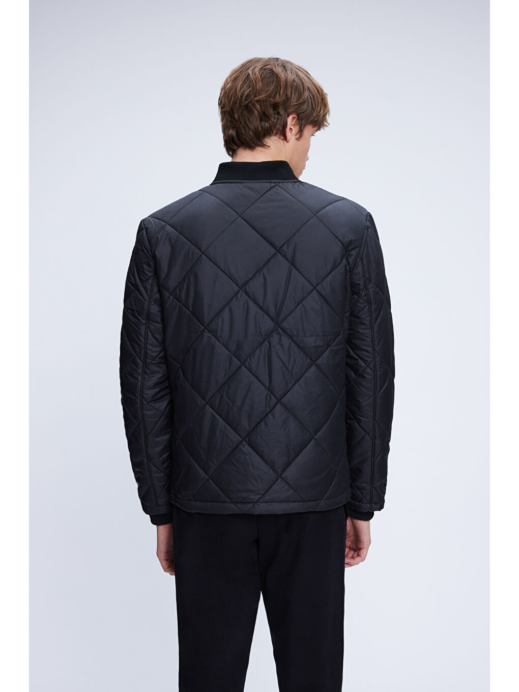 Siyah Dinamik Fit Bomber Yaka Kapitone Mont-4