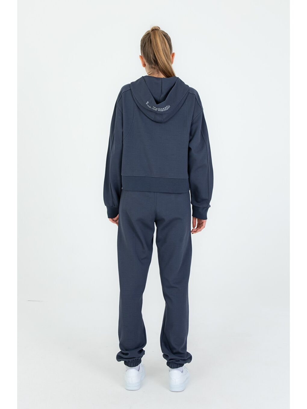 Pembe Kız Çocuk Kapüşonlu Fermuarlı Ayarlanabilir Bel Eşofman Takım-5