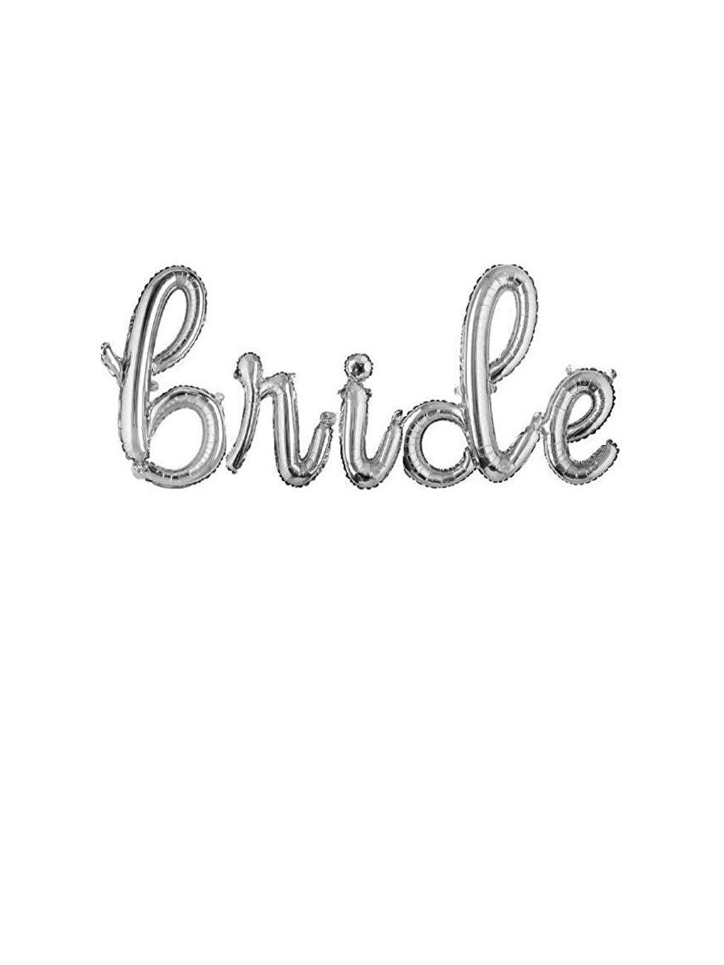 Gri Bride El Yazısı Folyo Balon Bekarlığa Veda Partisi Balonu Gümüş 45 cm-1