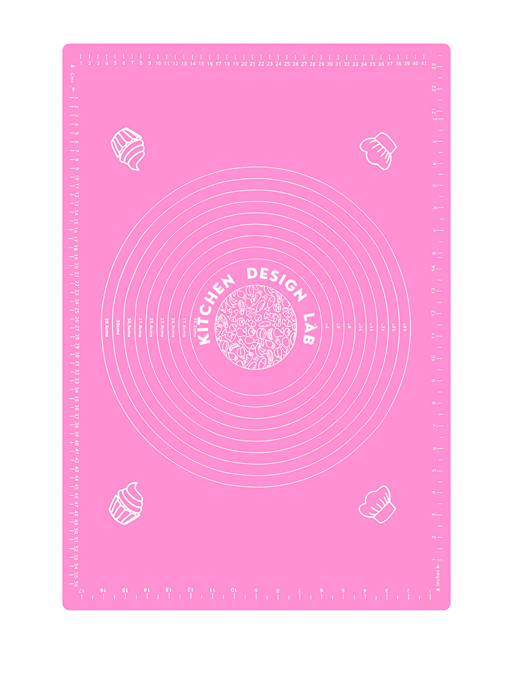 Pembe Silikon Ölçülü  Hamur Açma Matı 45x65 cm ve Çelik Hamur Kesme Spatulası-6