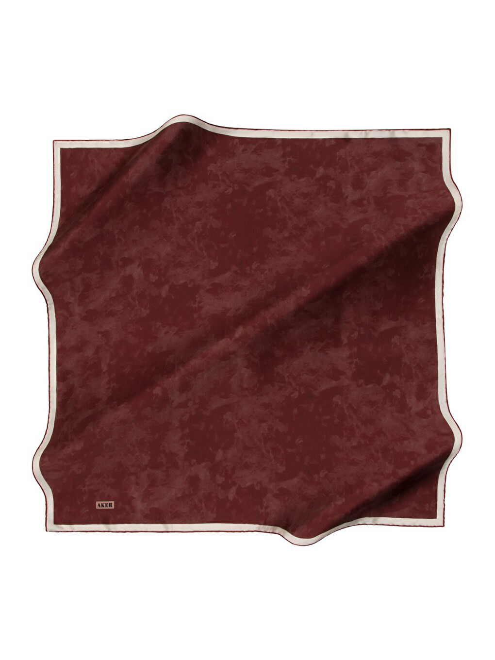 Bordo 90X90 İpek Krep Saten Eşarp
