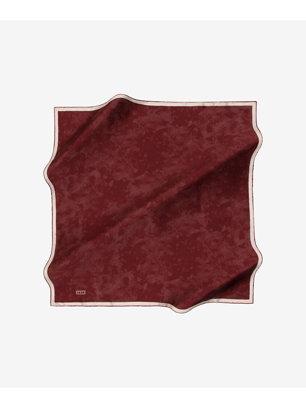 Bordo 90X90 İpek Krep Saten Eşarp-1
