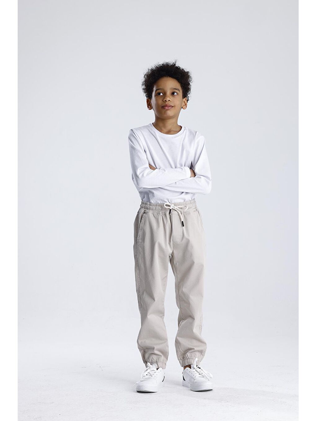 Bej Jogger Pantolon-4