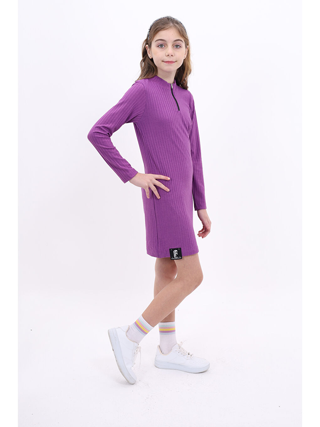 Mor Kız Çocuk Elbise-1