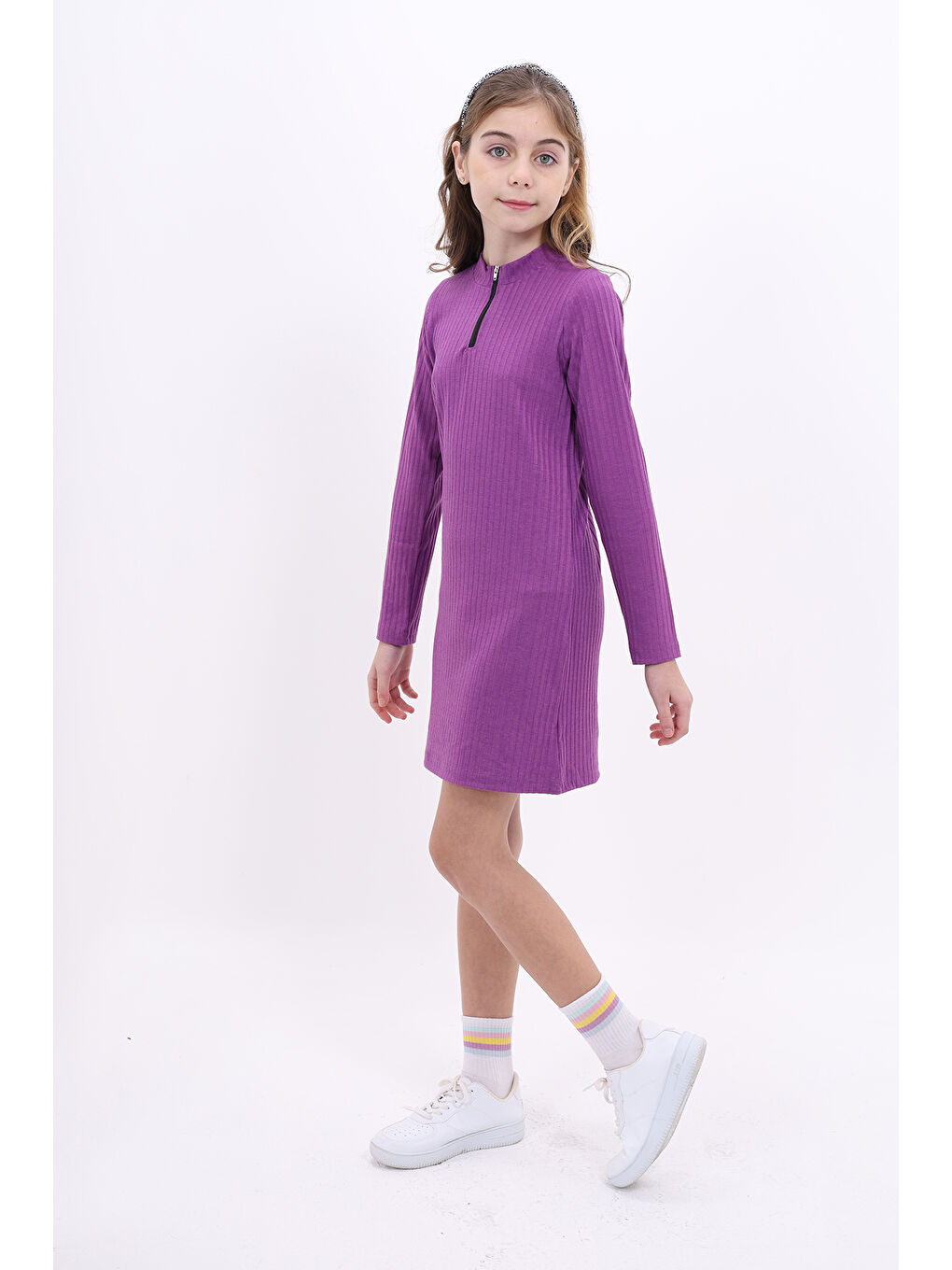 Mor Kız Çocuk Elbise-2