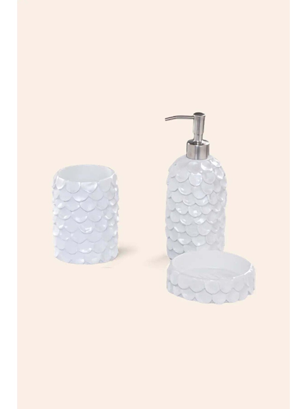 Beyaz Lindy 3 Parça Banyo Seti Pearl-1