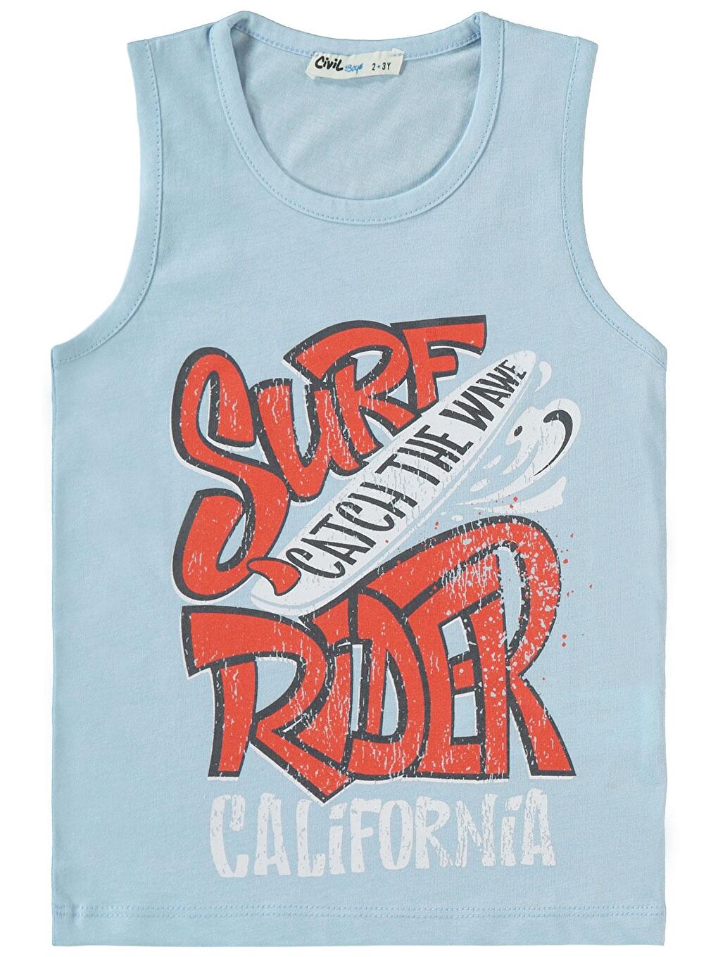 Boys Surf Rider Baskılı Sıfır Kol 2-5 Yaş Takım - Turuncu-1