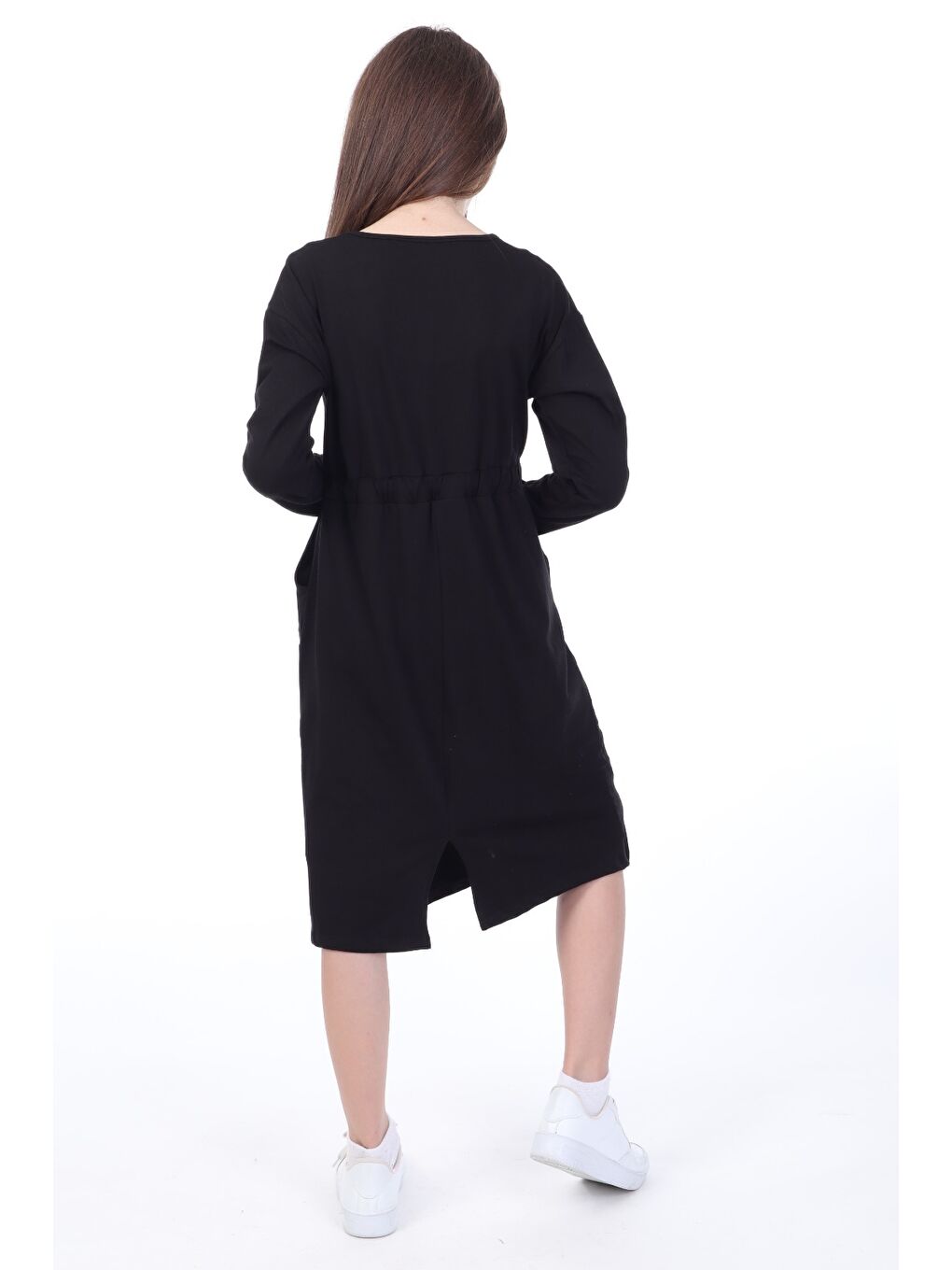 Siyah Kız Çocuk Baskılı Elbise-2